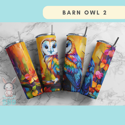 Barn Owl - 2 Artwork 20oz Thermal Tumbler - Part of the Enchanted Countryside Creatures Collection