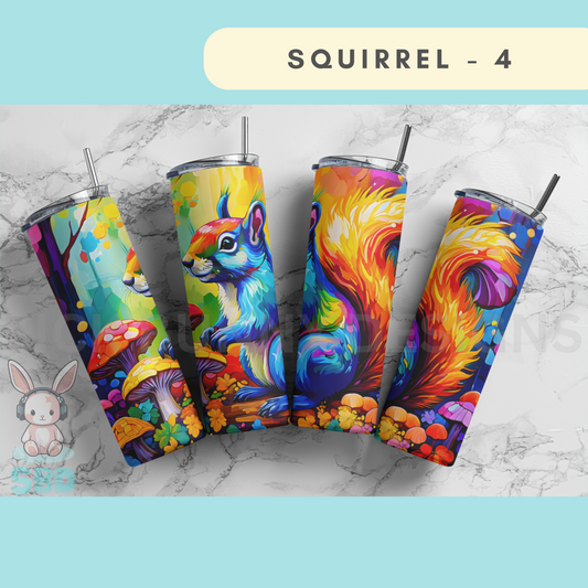 Whimsical Woodland Squirrel (Squirrel 4) 20oz Thermal Tumbler - Vibrant Multi-Colour Design